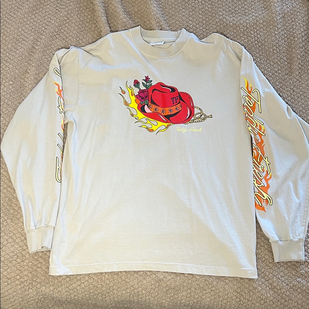 Teddy Fresh Cowboy Hat w/ Flowers and Flames Shirt